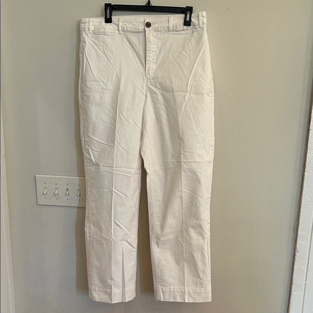 Old Navy Pants 14 Tall White Women's Straight Leg Trousers